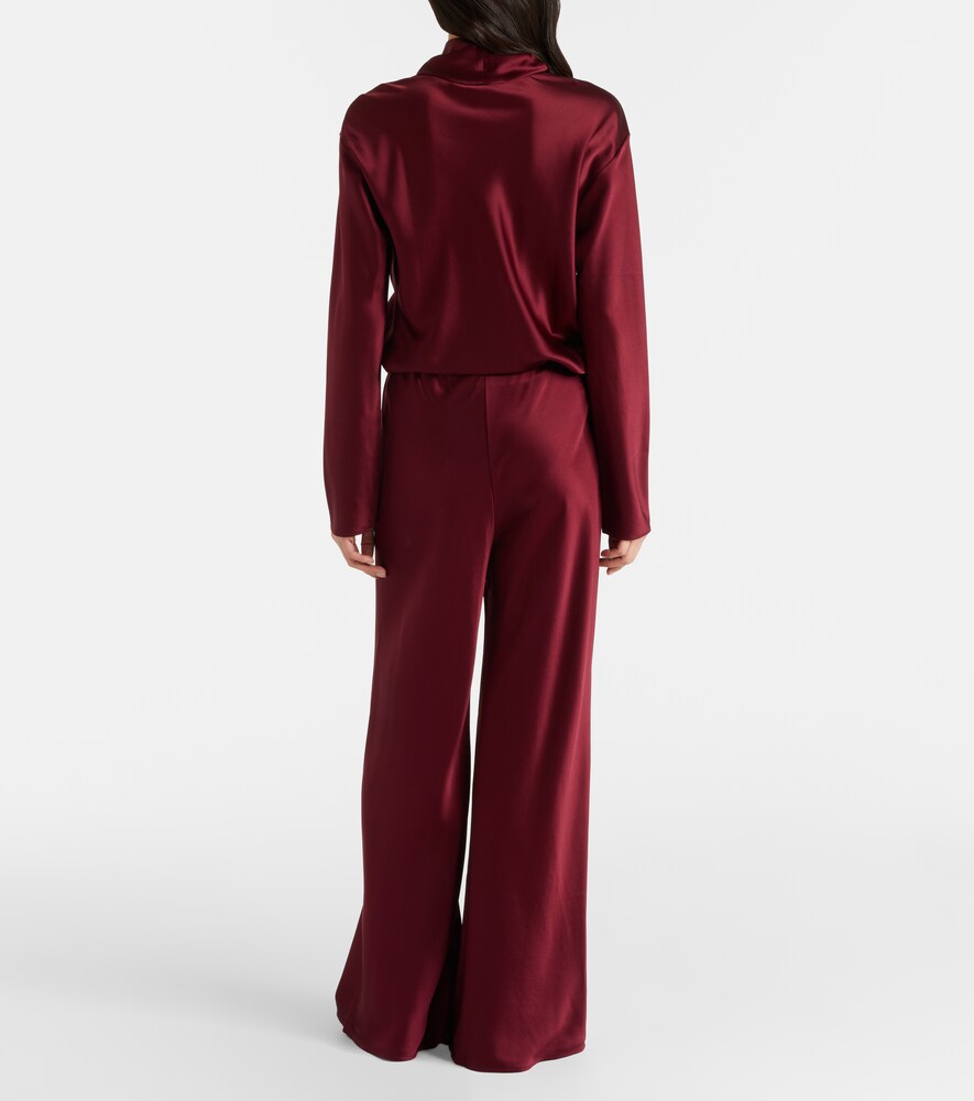  Leset Leset Barb High-rise Satin Straight Pants 