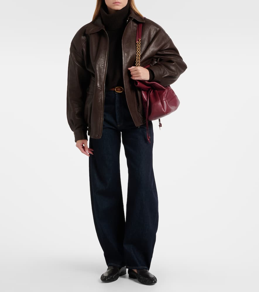 Agolde Luna High-rise Barrel-leg Jeans In Black