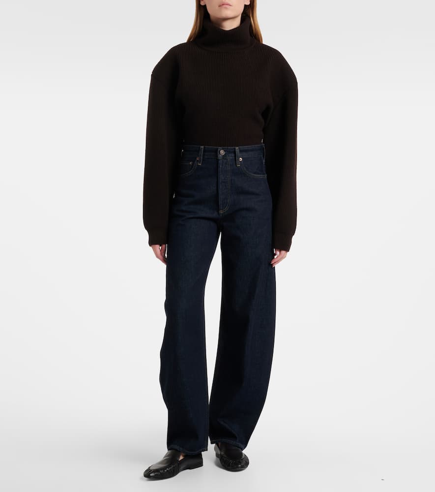 Agolde Luna High-rise Barrel-leg Jeans In Black