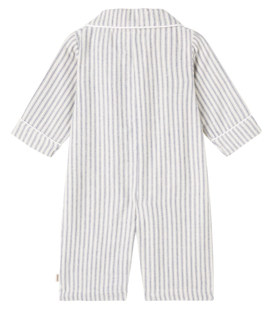 Wheat Baby Lennie Striped Cotton Onesie In White