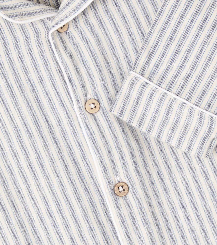 Wheat Baby Lennie Striped Cotton Onesie In White