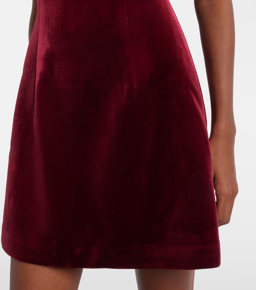 Rebecca Vallance Edwiena Embellished Velvet Minidress In Burgundy