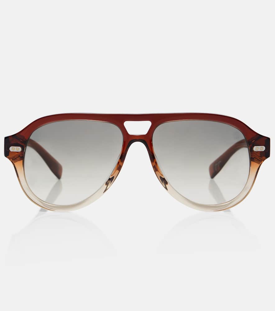 Brunello Cucinelli Paul Aviator Sunglasses In Brown