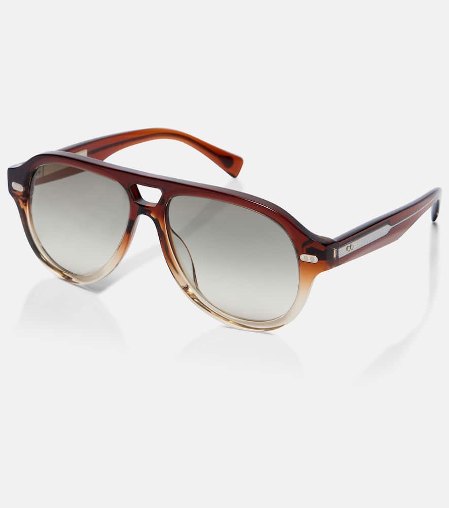 Brunello Cucinelli Paul Aviator Sunglasses In Brown