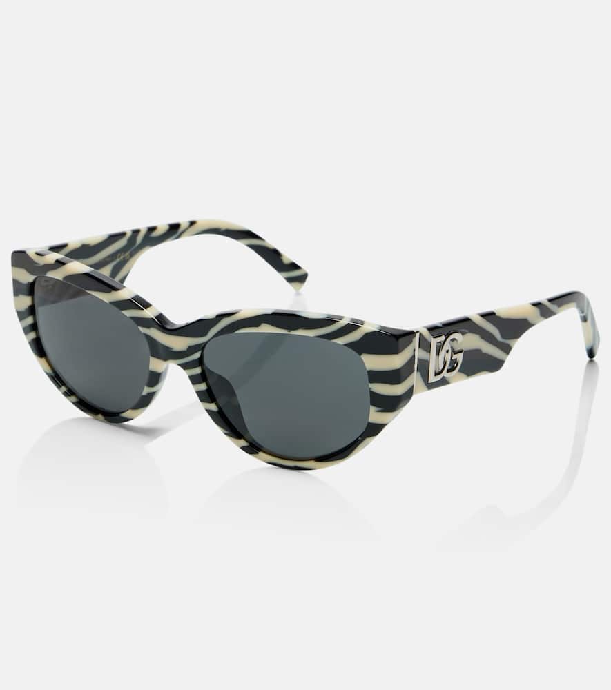 Dolce & Gabbana Dg Geometric-frame Zebra-print Sunglasses In White