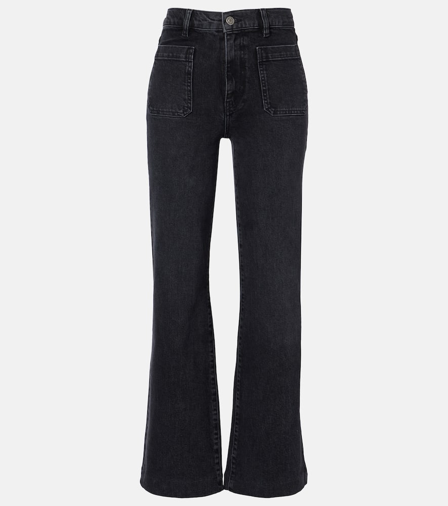 Frame Arrow High-rise Bootcut Jeans In Black
