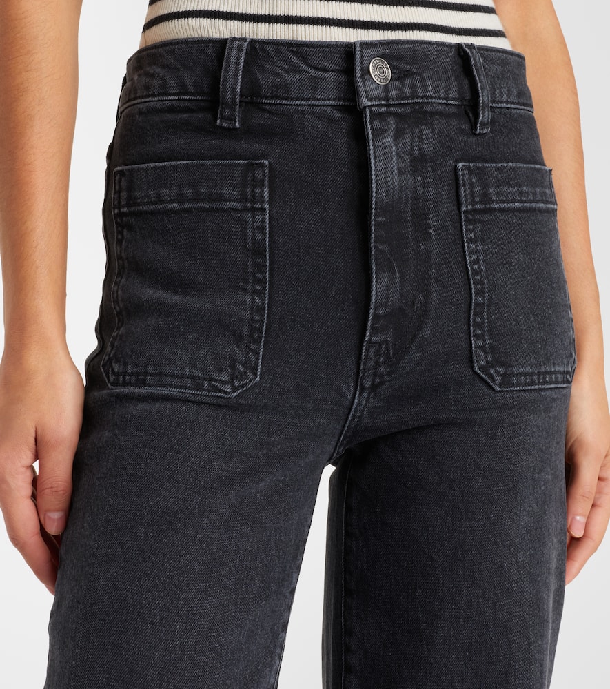 Frame Arrow High-rise Bootcut Jeans In Black