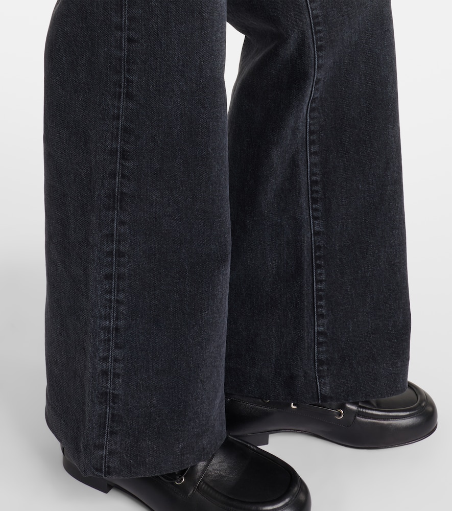 Frame Arrow High-rise Bootcut Jeans In Black