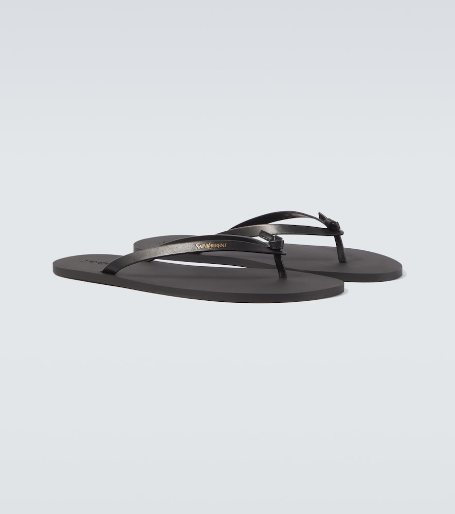  Saint Laurent Saint Laurent Leather Thong Sandals 