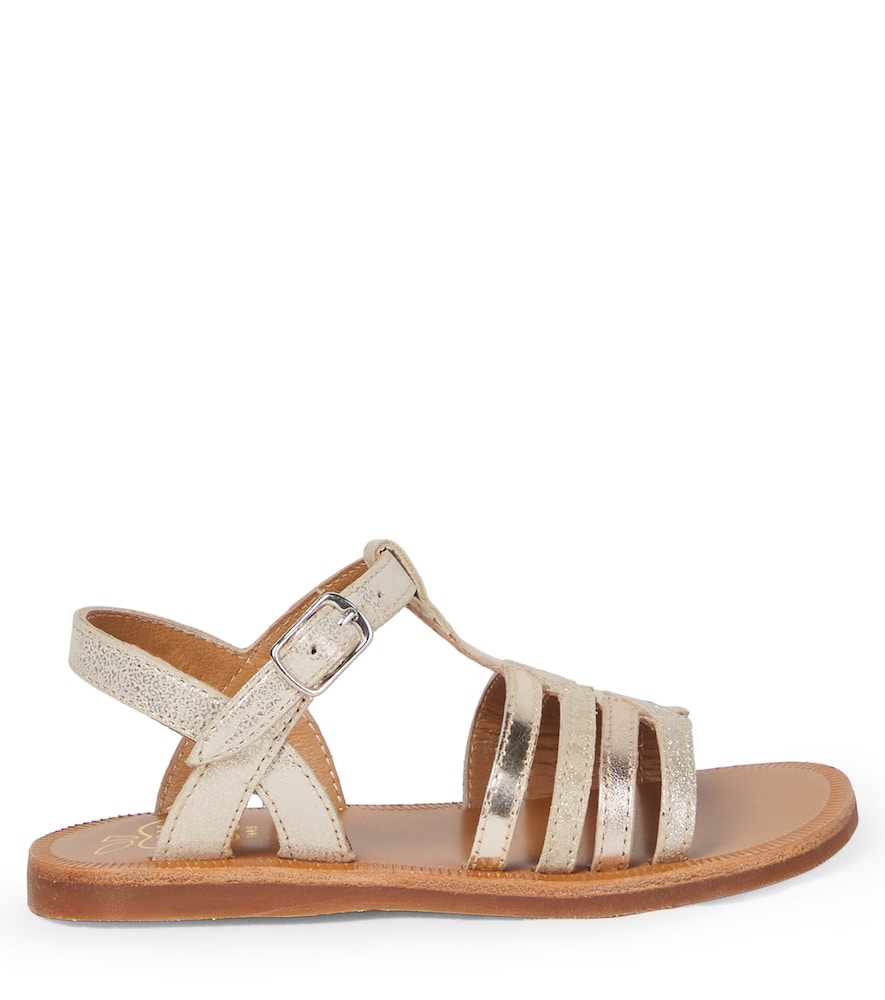  Pom D'api Pom D'api Sandalen Plagette New Aus Leder Mit Glitter 