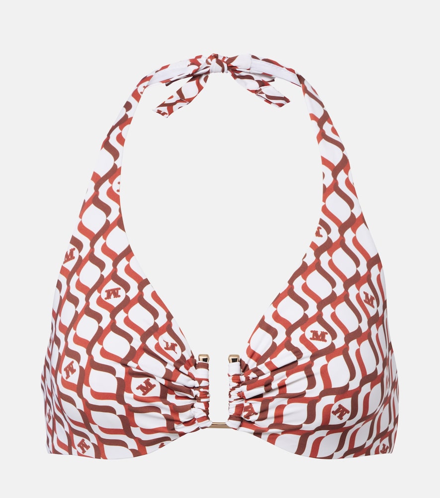 Max Mara Avena printed halterneck bikini top