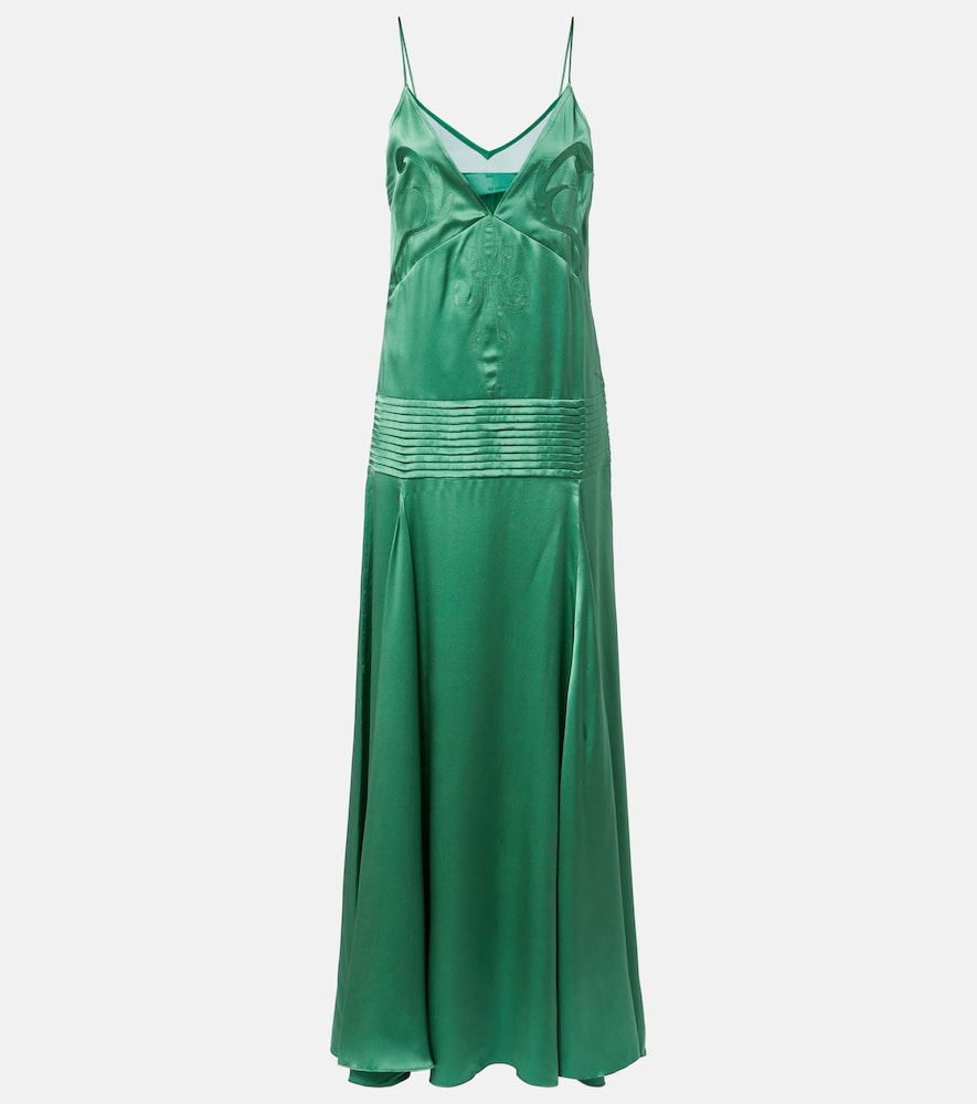Xu Zhi Embroidered pleated silk satin gown | Thumbnail 6 Xu Zhi Embroidered pleated silk satin gown | Thumbnail 6