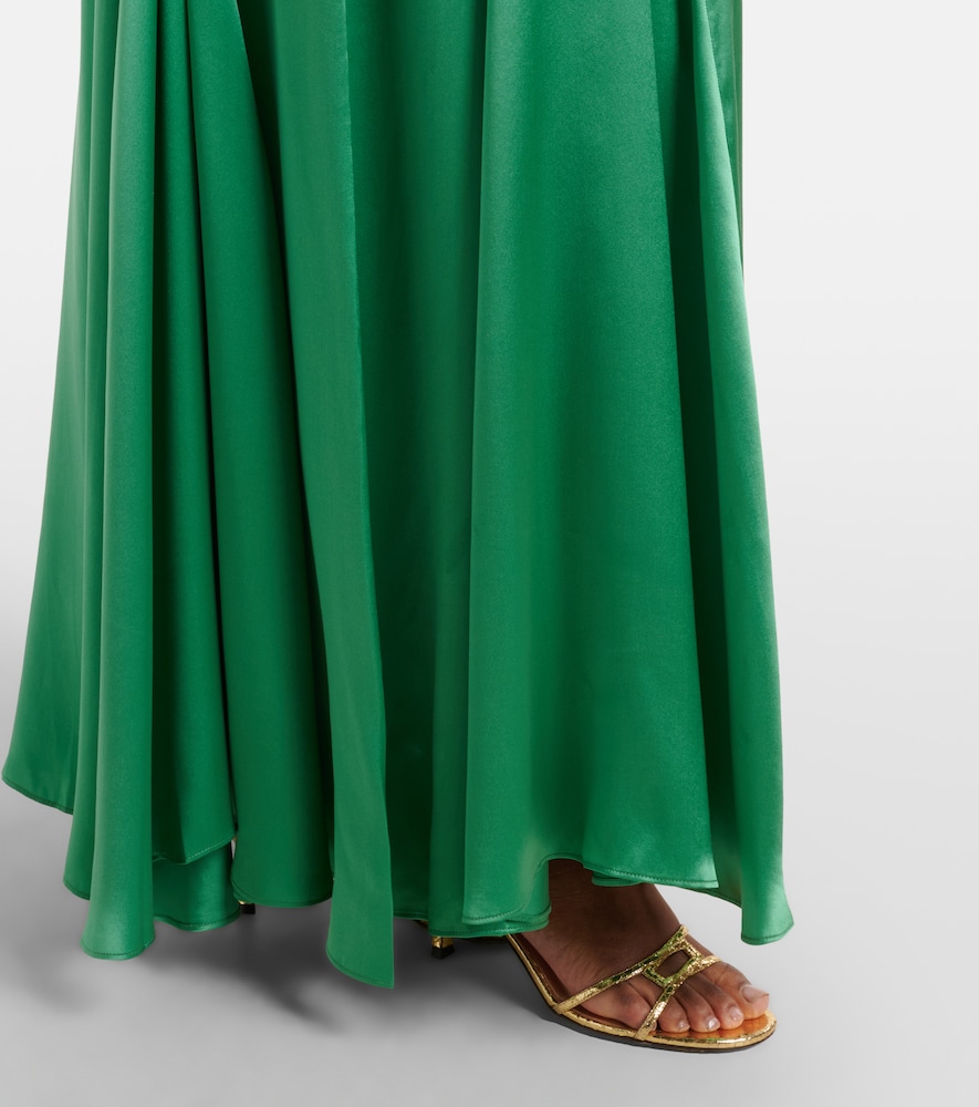  Xu Zhi Xu Zhi Embroidered Pleated Silk Satin Gown 