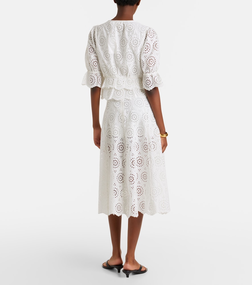 The Deco Broderie Anglaise Cotton Midi