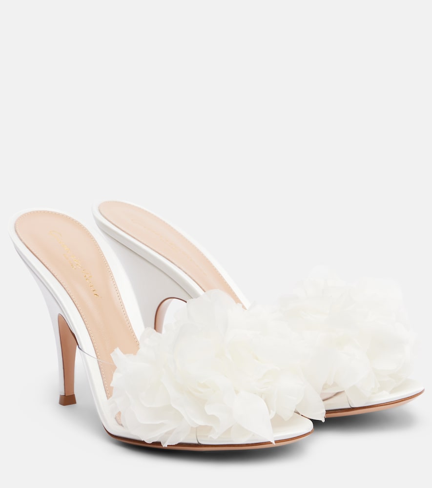 Gianvito Rossi Floral-appliqué PVC mules