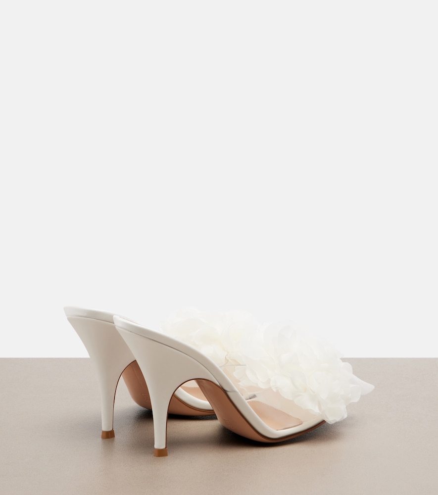 Floral-Appliqué Pvc Mules