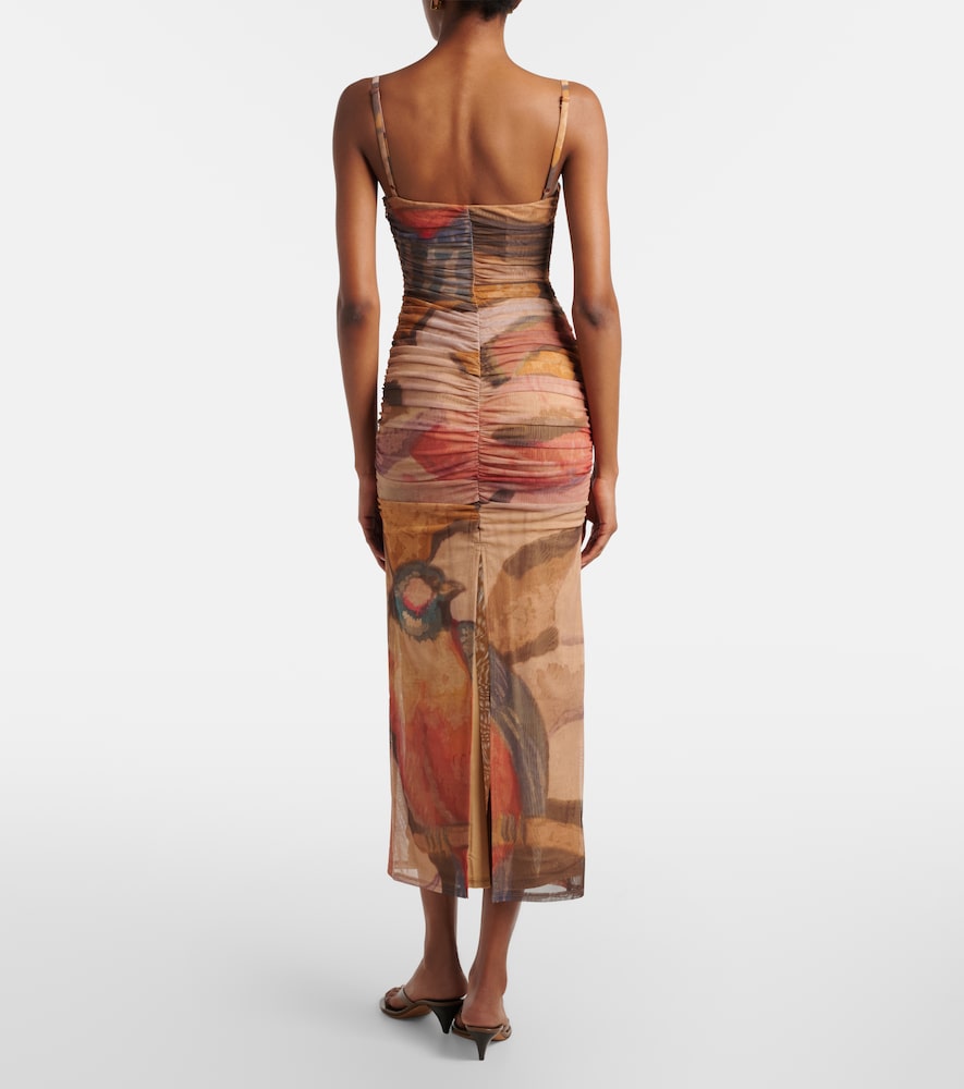 SIR Draped printed mesh midi dress | Thumbnail 3 SIR Draped printed mesh midi dress | Thumbnail 3