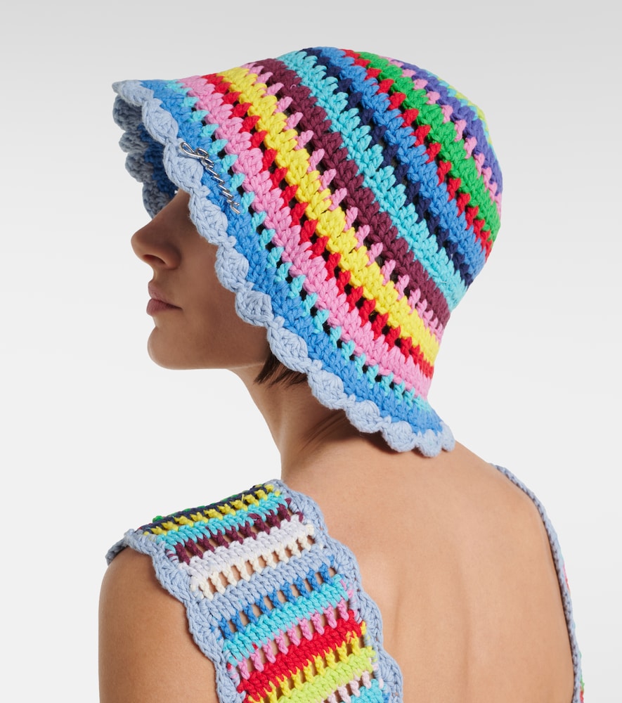 Ganni Crochet cotton bucket hat