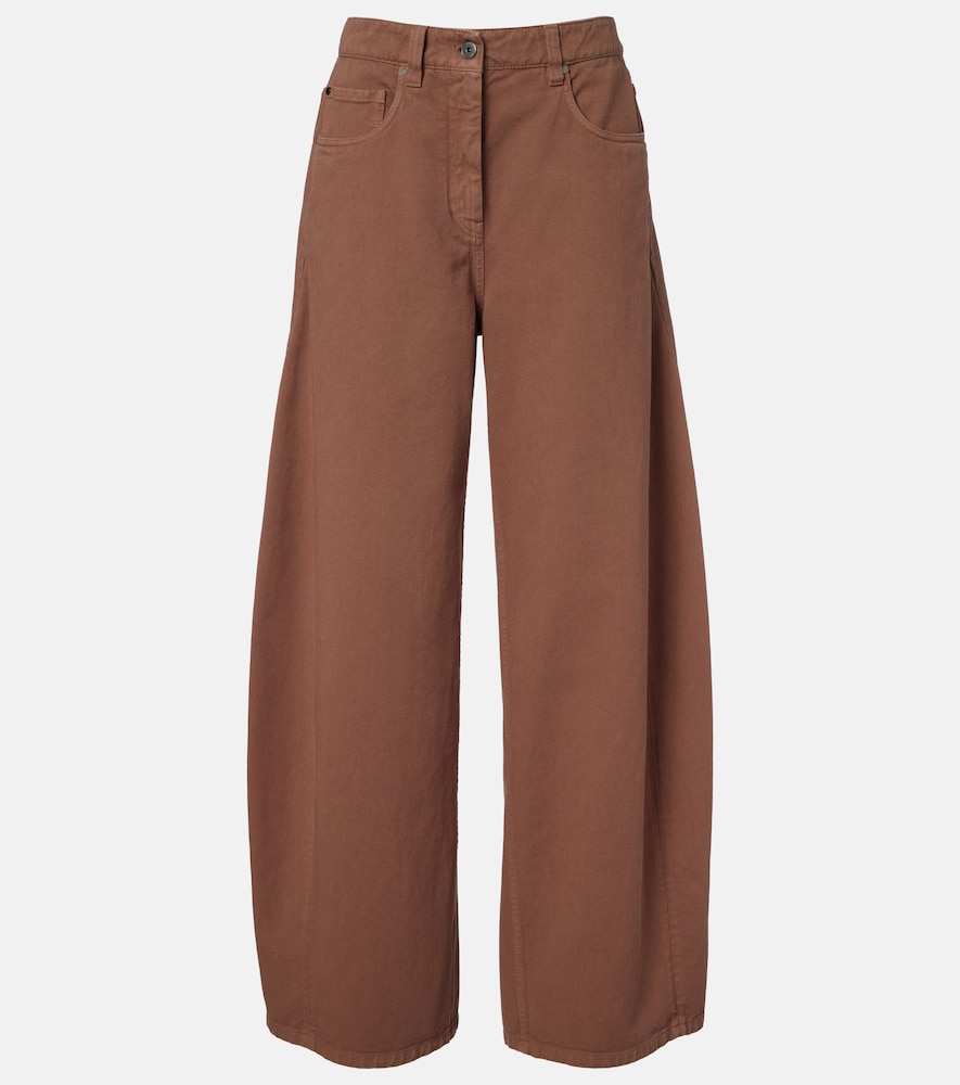Brunello Cucinelli Women's Brown Monili Wide-Leg Jeans UK Size 22 - Mytheresa