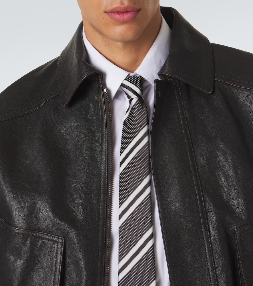  Saint Laurent Saint Laurent Striped Silk Tie 