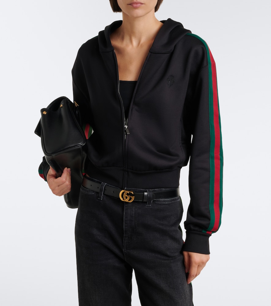 Web Stripe Jersey Zip-Up Hoodie