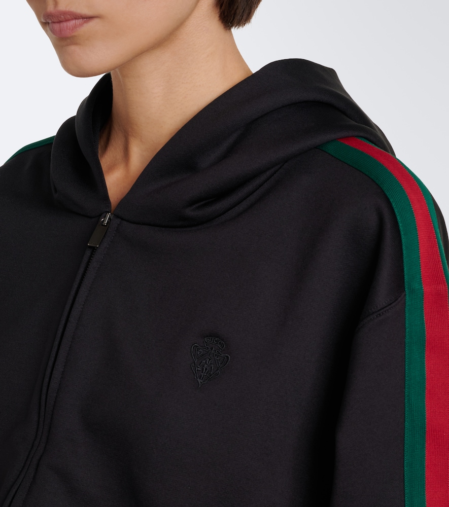 Web Stripe Jersey Zip-Up Hoodie