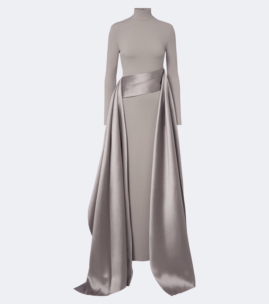 Robe Olivia aus Crêpe mit Satin