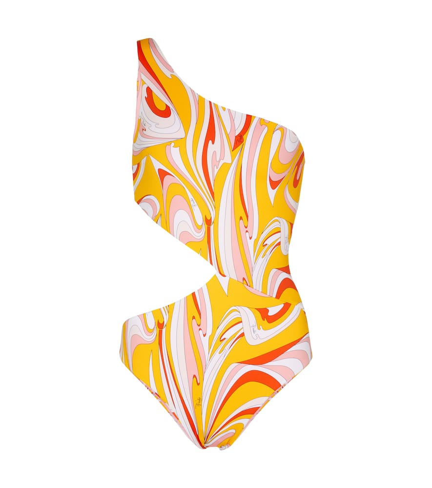 Printed one-shoulder swimsuit by Emilio Pucci Beach