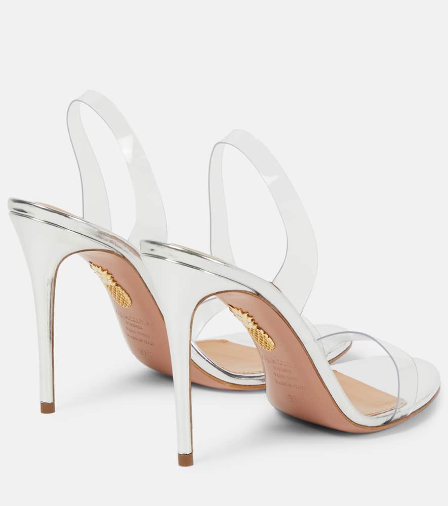 Aquazzura So Nude 105 Pvc Slingback Sandals In Silver