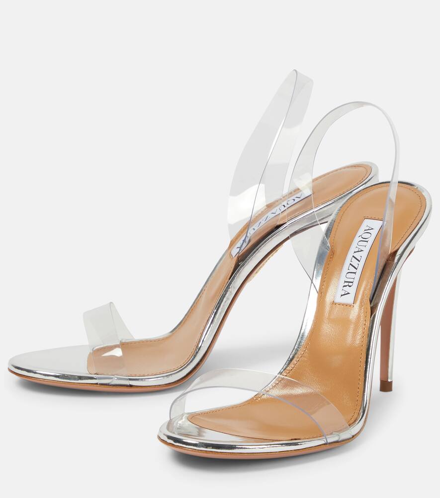 Shop Aquazzura So Nude 105 Pvc Sandals In Silver