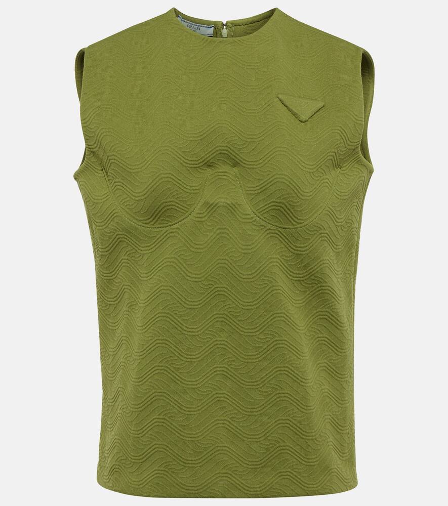 Prada Logo sleeveless knit top