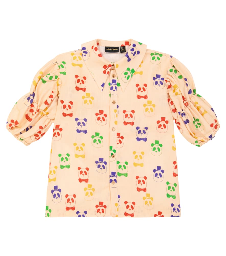 Mini Rodini Printed linen and cotton shirt dress