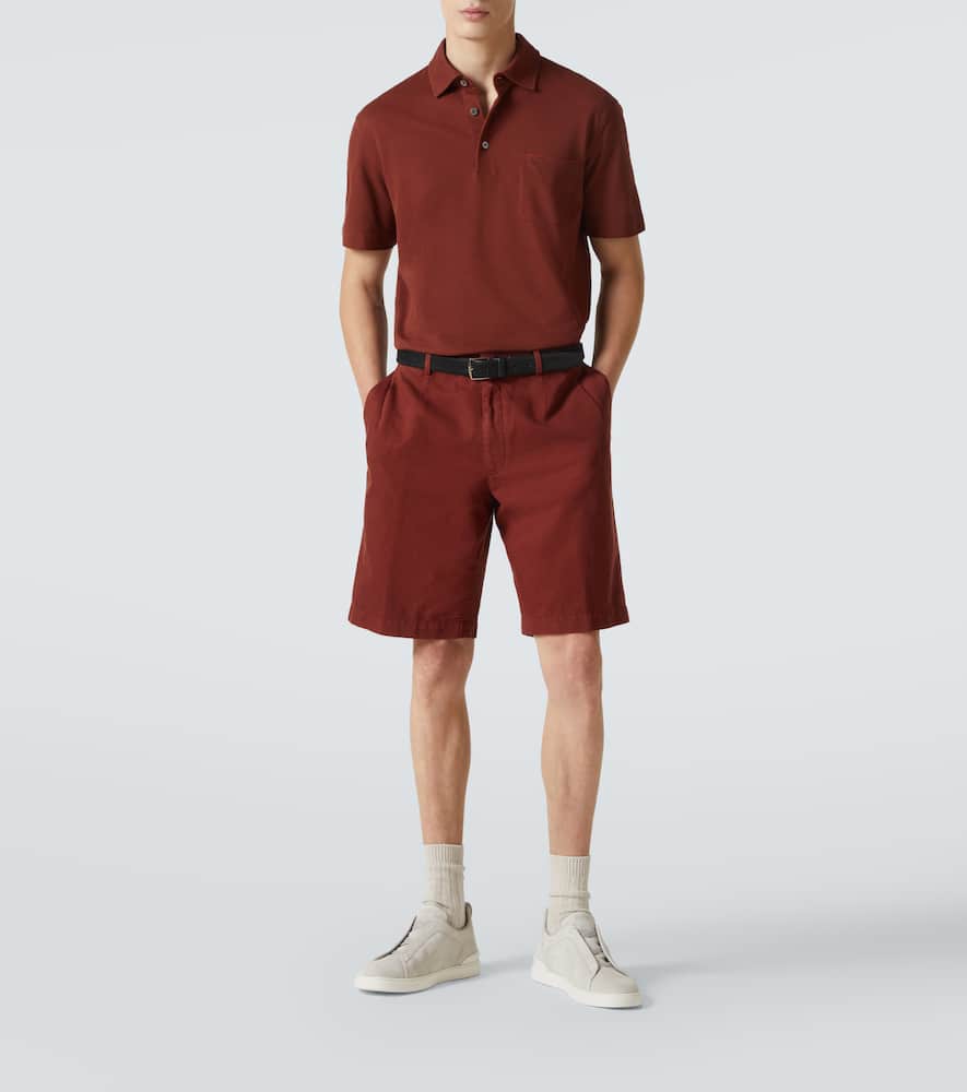 Zegna Triple Stitch Suede Sneakers In White