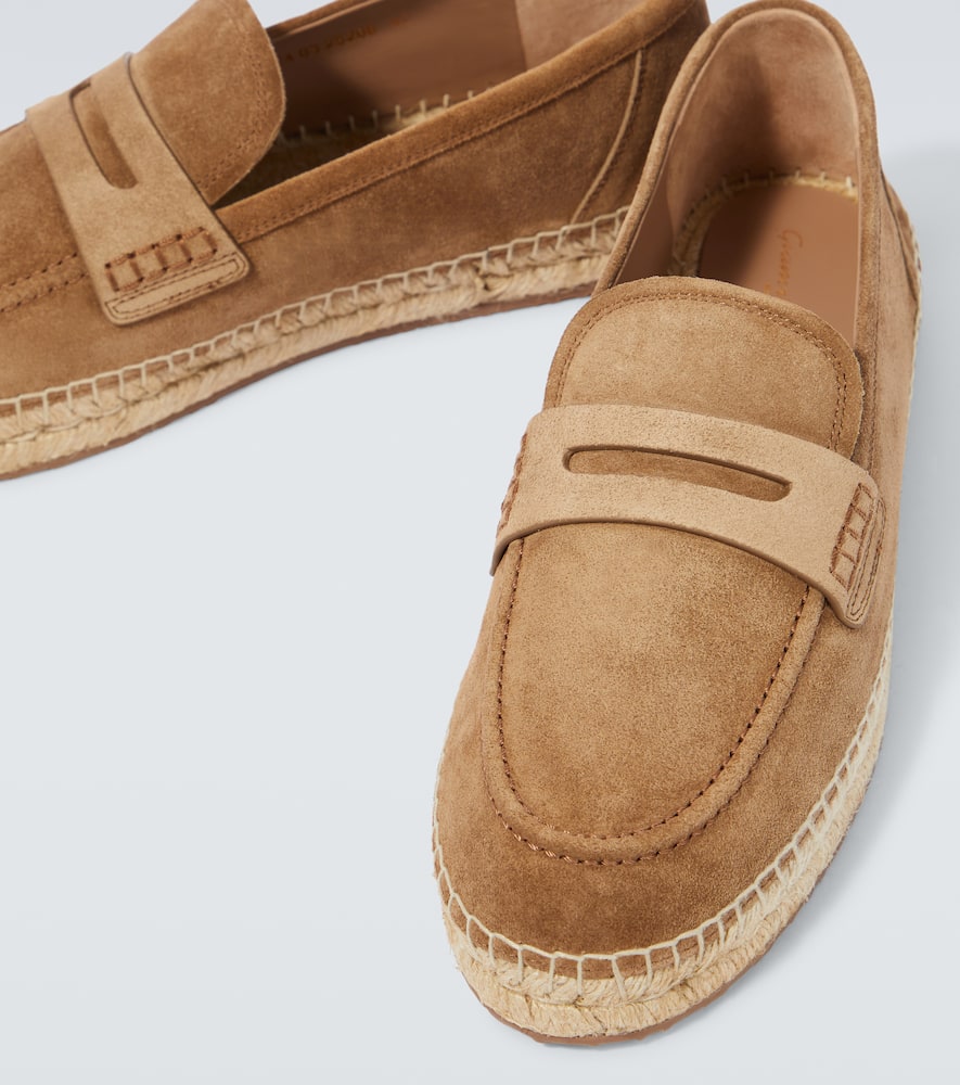 Shop Gianvito Rossi Lido Suede Espadrilles In Camel