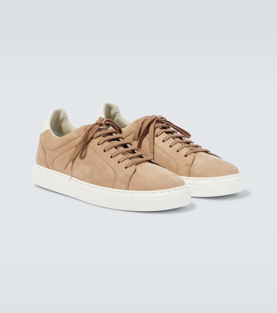 Shop Brunello Cucinelli Leather Sneakers In 8435+8100+8056