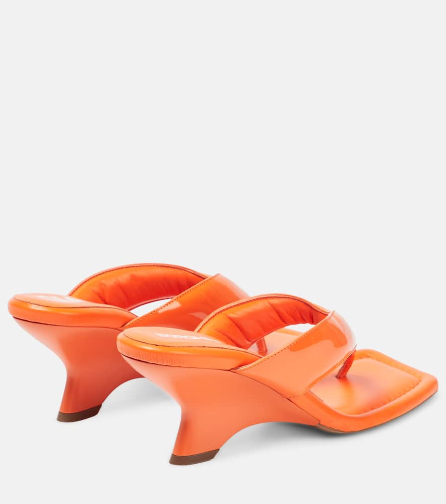 Shop Gia Borghini Gia 6 Leather Thong Sandals In Orange