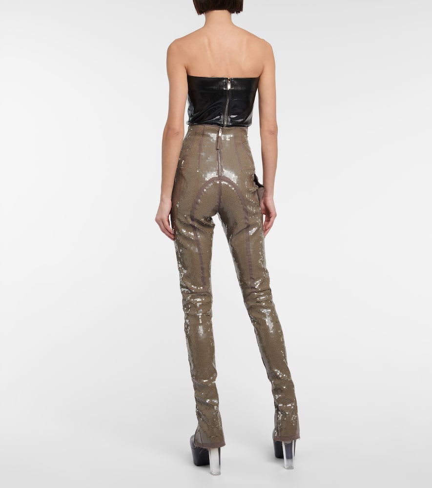 Shop Rick Owens Dirt Waist Embellished Leggings In Dust