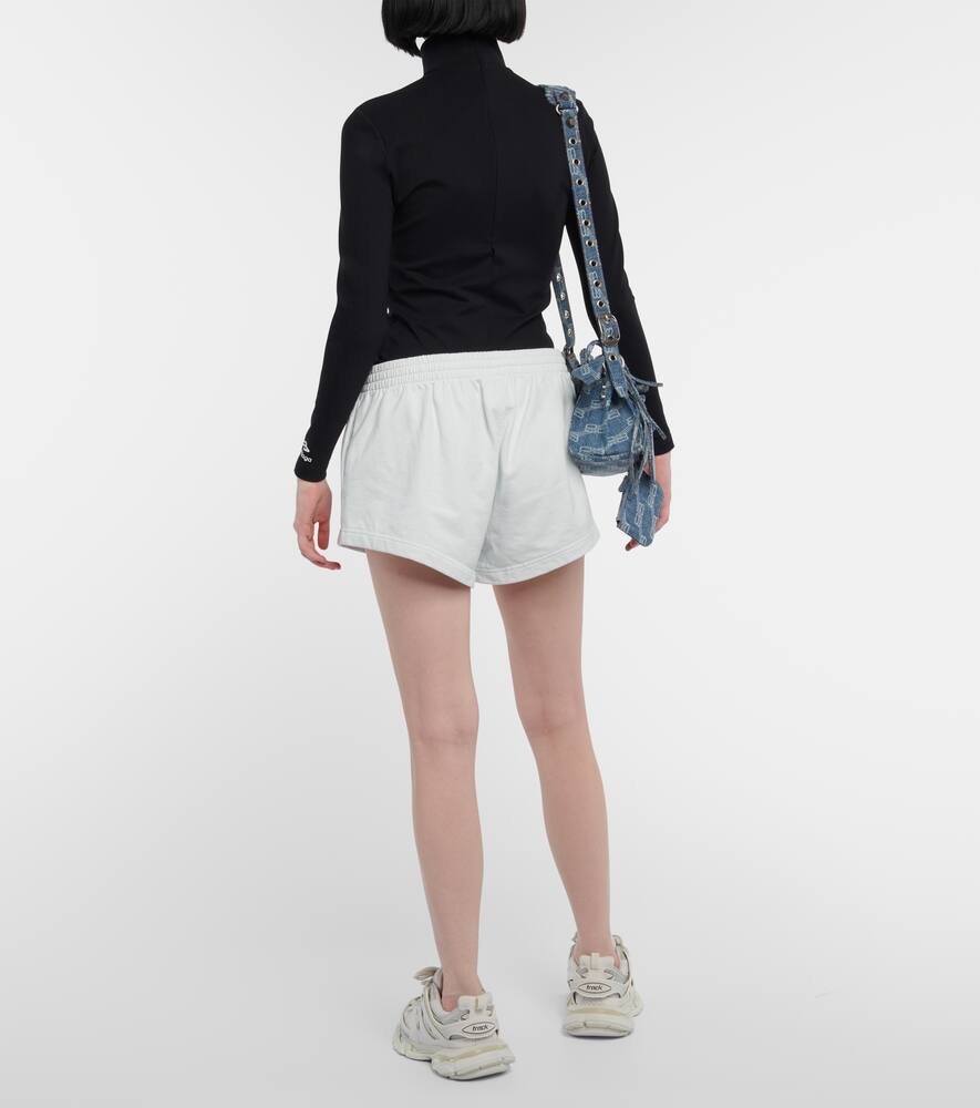 Shop Balenciaga Cotton Jersey Shorts In Dirty White