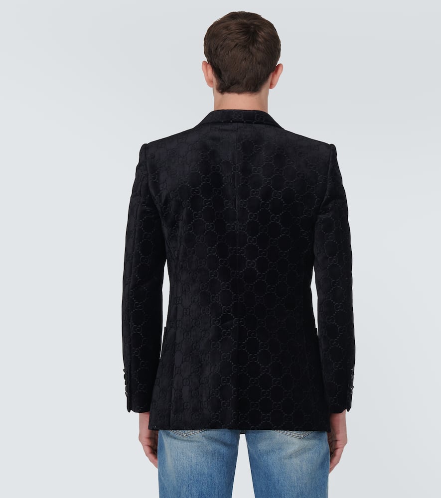 Shop Gucci Gg Single-breasted Blazer In Black