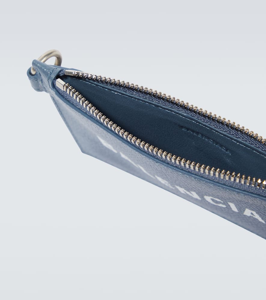 Balenciaga Cash Card Case On Keyring In Blue