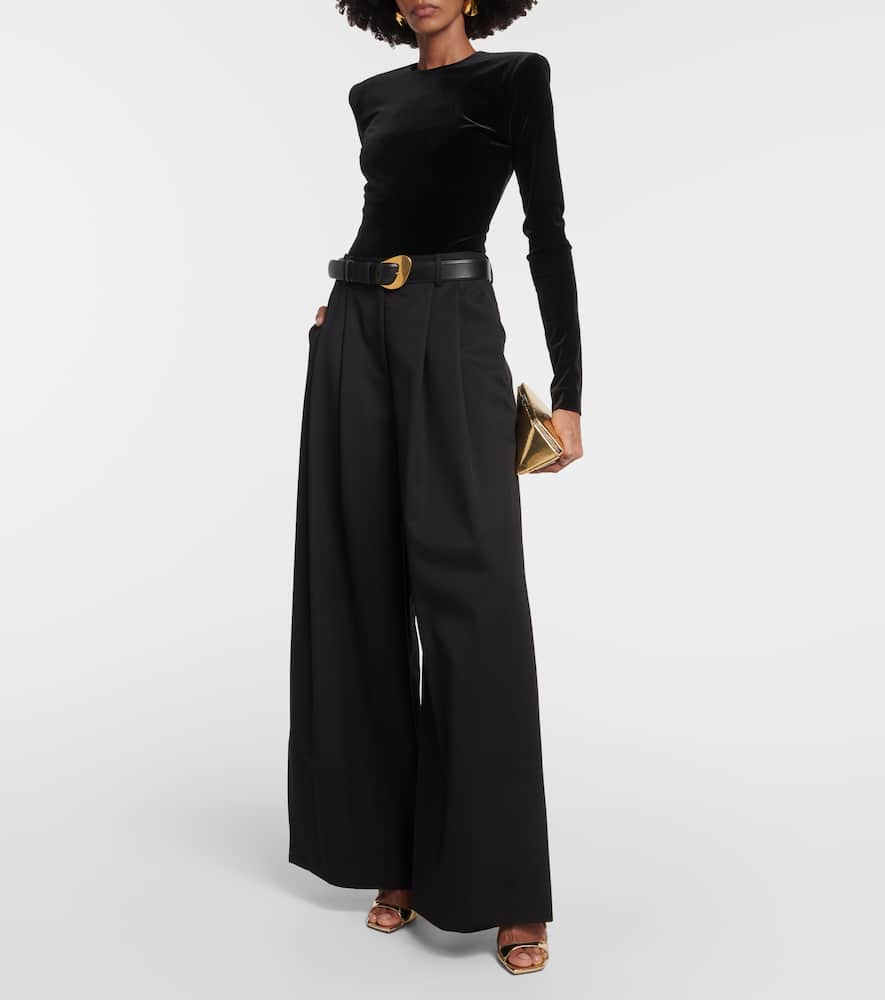 Alexandre Vauthier Velvet Bodysuit In Black