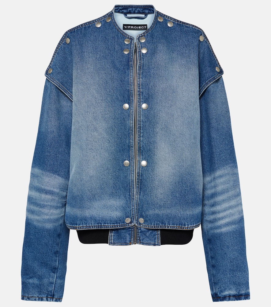 Snap Off denim bomber jacket