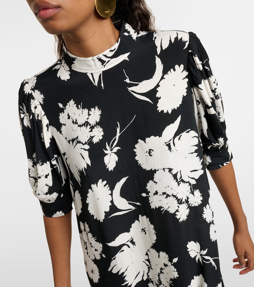  Ganni Ganni Printed Crepe Minidress 