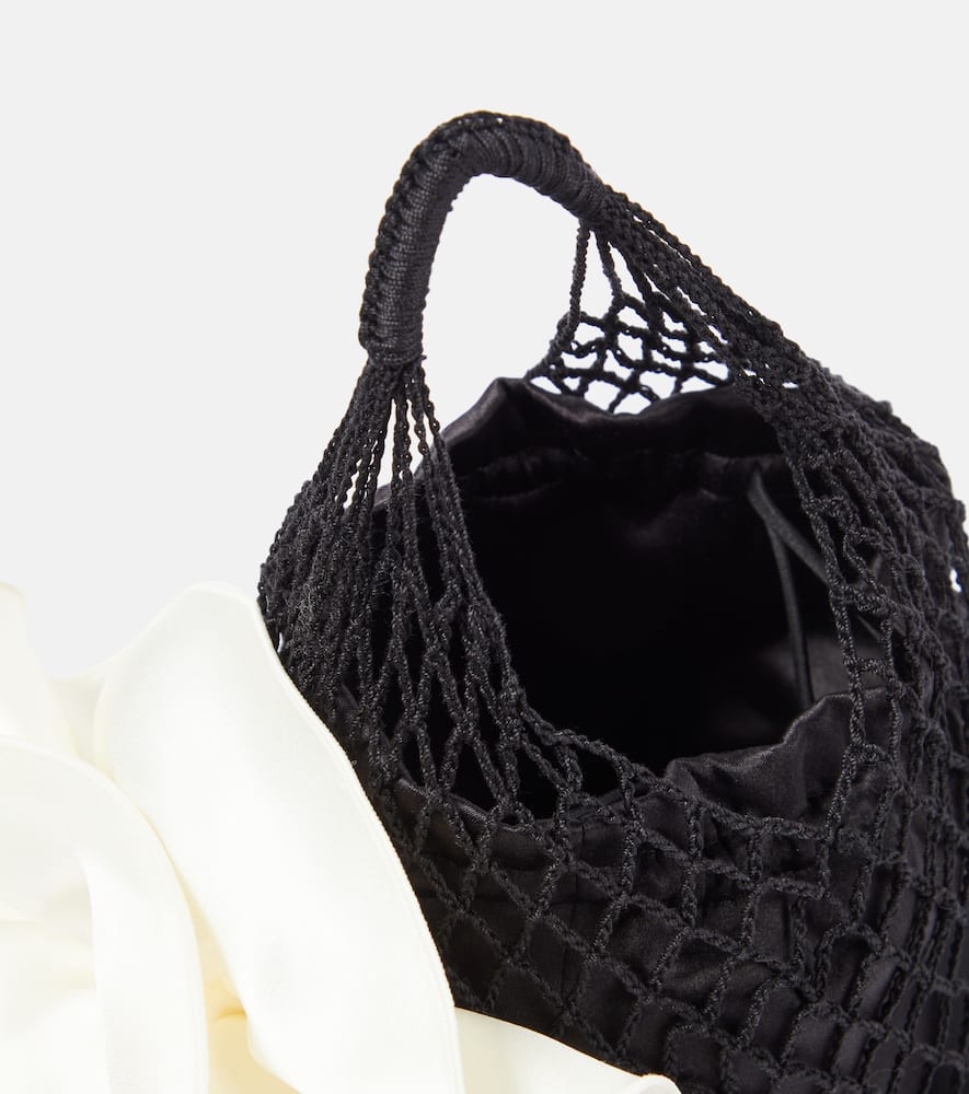 Magda Butrym Devana Small Floral-appliqué Shoulder Bag In Black