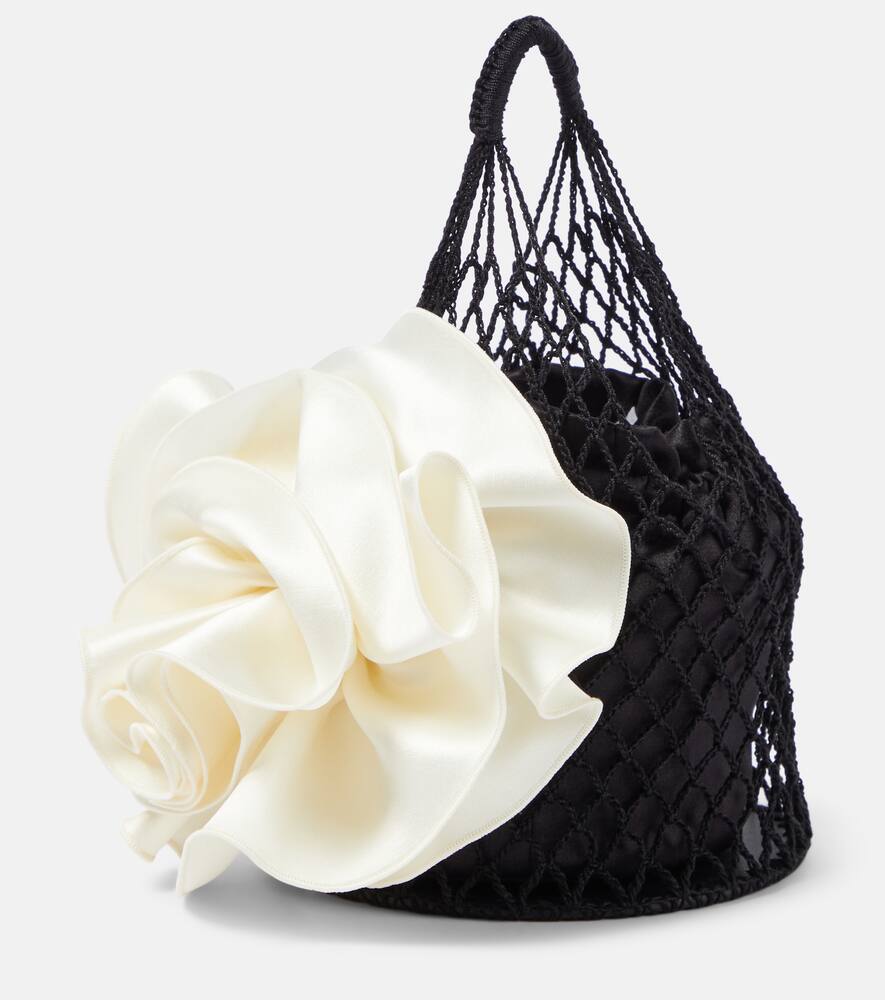 Magda Butrym Devana Small Floral-appliqué Shoulder Bag In Black