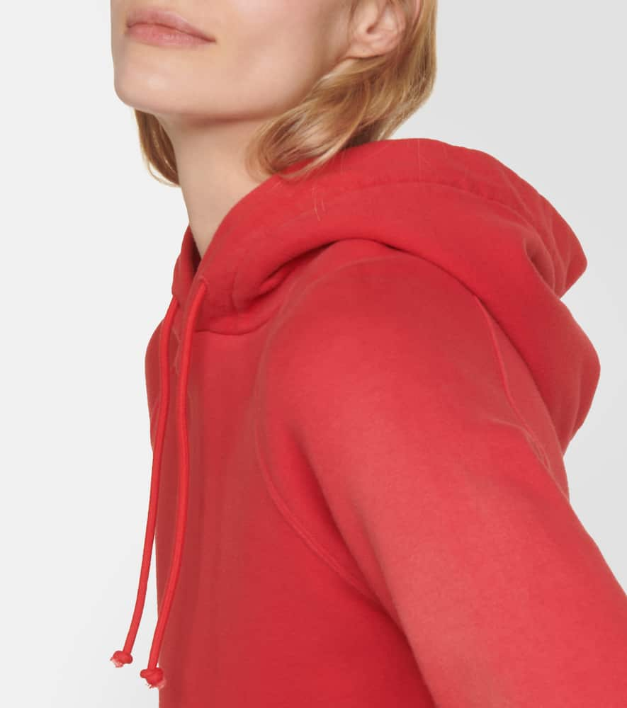 Shop The Row Timmi Cropped Cotton-blend Jersey Hoodie In Red