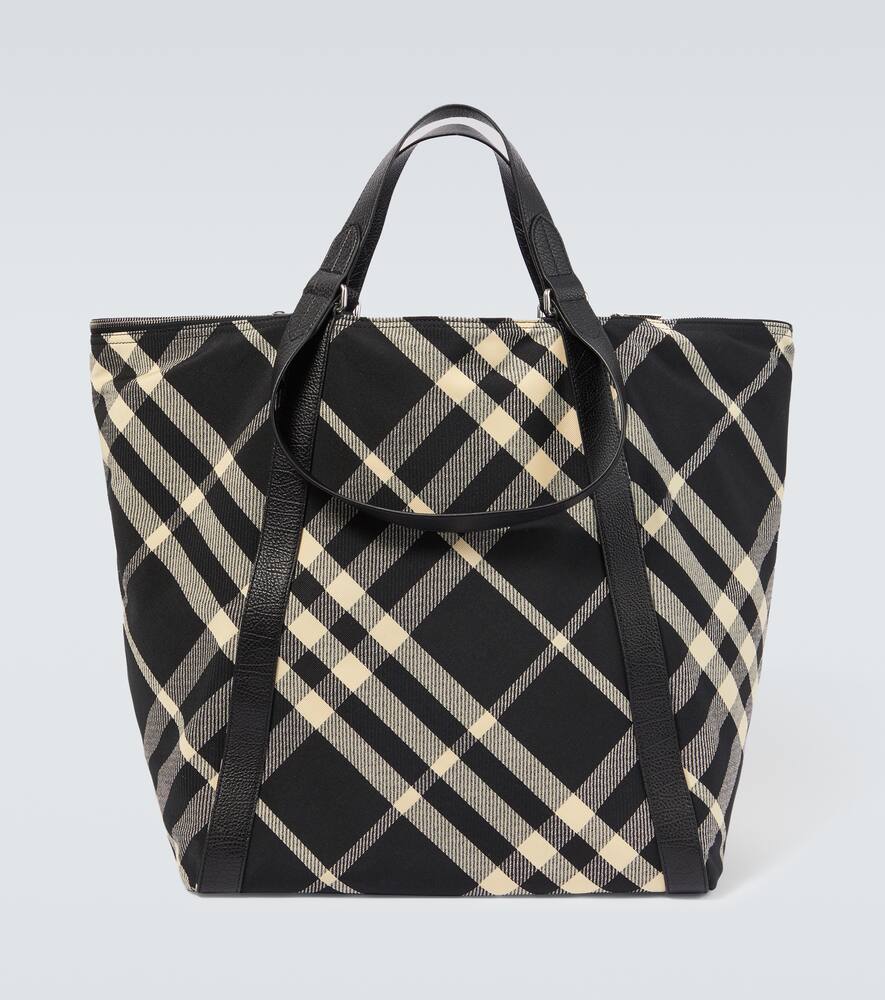 Burberry Burberry Check Large leather-trimmed tote bag