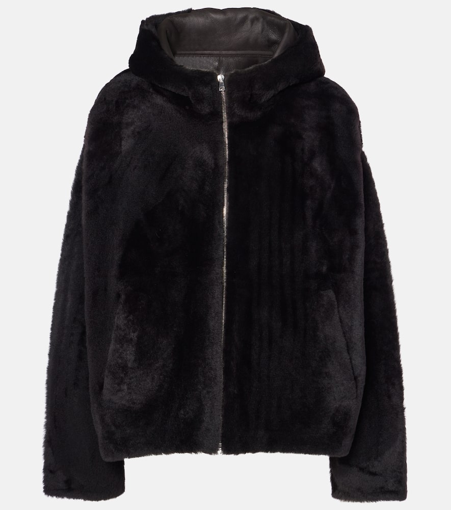 Shop Yves Salomon Shearling Jacket In Brown
