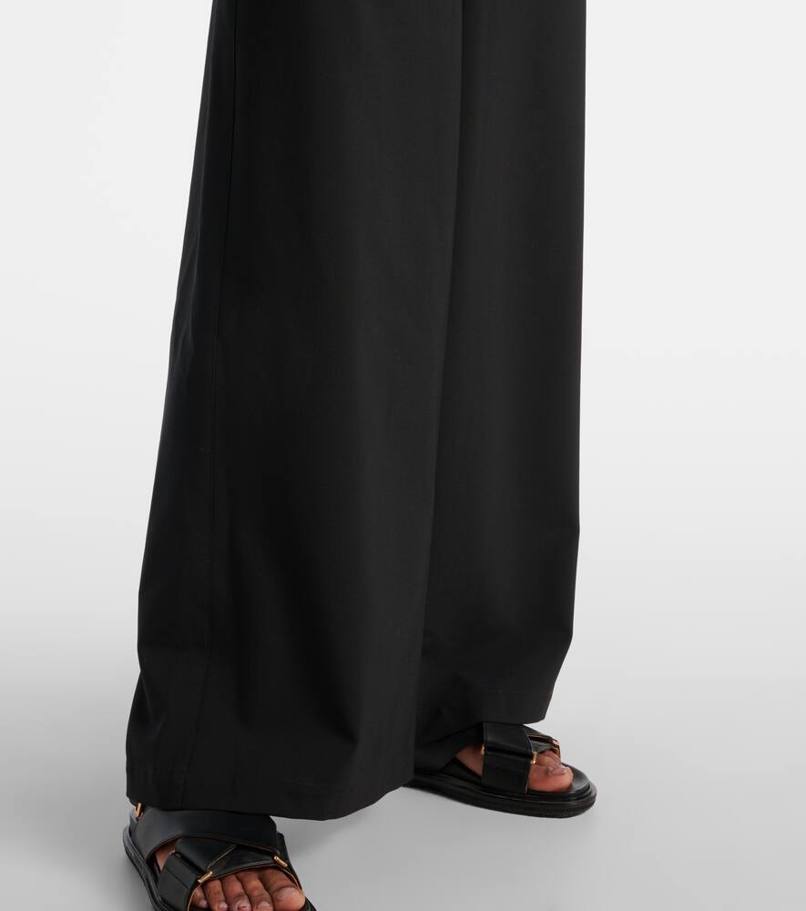 Marni High-rise Gingham Wide-leg Pants In Black