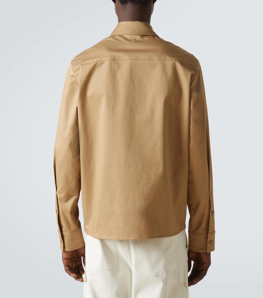 Moncler Cotton Blend Gabardine Shirt Jacket In Caramel